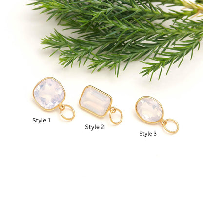 Lavender Quartz Gemstone Pendant, 18K Gold Bezel Charm, Dainty Quartz Jewelry, Birthstone Gift for Her