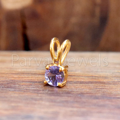 Natural Tanzanite Charm Pendant, Tanzanite Charms, Minimalist Charms Pendant, Claw Setting Charms Pendant, 14k Solid Gold Charms, Gold Charm
