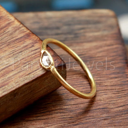 Diamond Ring, Diamond Gold Ring, 18k Solid Gold Diamond Ring, Handmade Gold Ring, Diamond Engagement Ring, Wedding Diamond Polki Ring