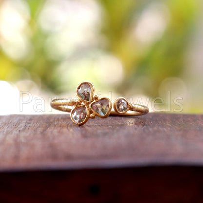 Diamond Ring, Diamond Gold Ring, 18k Solid Gold Diamond Ring, Handmade Gold Ring, Diamond Engagement Ring, Wedding Diamond Ring