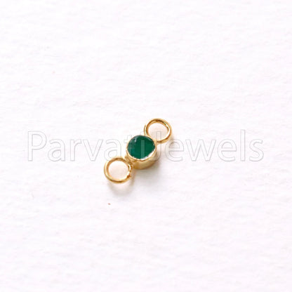 Emerald Connector, 18k Solid Gold Connector, Natural Emerald, Gold Connector, Handmade Connector, Gold Jewelry Connector,