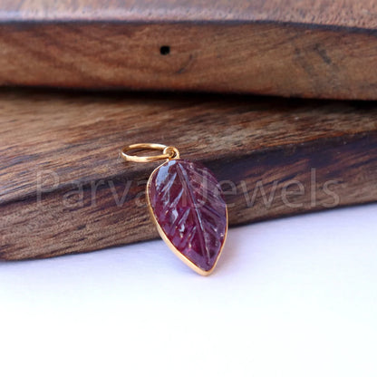 Natural Pink Tourmaline Charm, 18k Solid Gold Charm, Hand Carved Pink Tourmaline Charm, Charm Pendant, Charm Necklace, Handmade Gold Charm