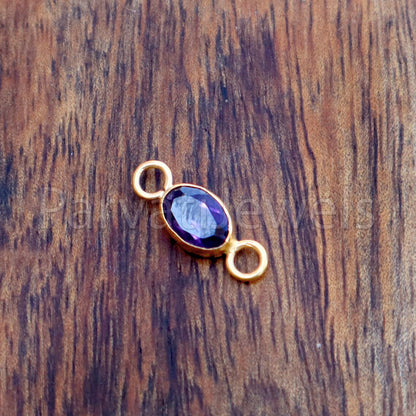 Amethyst Connector, 18k Solid Gold Connector, Natural Amethyst Connector, Gold Connector, Jewelry Connector, Jewelry Crafting