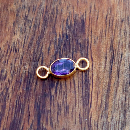 Amethyst Connector, 18k Solid Gold Connector, Natural Amethyst Connector, Gold Connector, Jewelry Connector, Jewelry Crafting