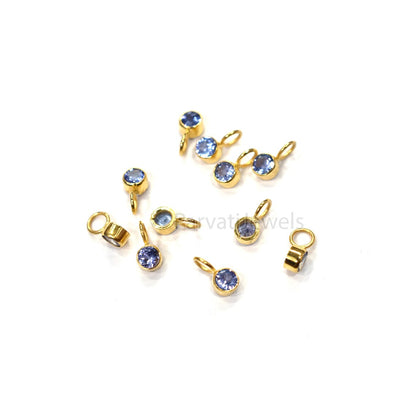 Very Beautiful Natural Tanzanite Charm, 18k Solid Gold Charm, Tanzanite Gold Charm Pendant, Handmade Gold Charm, Gift For Her