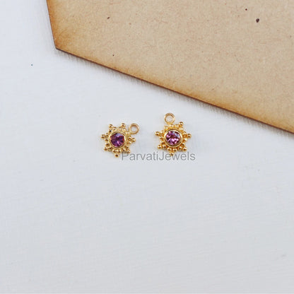 14Kt and 18Kt Solid Gold Filigree Earrings, Handmade Gold Filigree Earrings, Moissanite Earrings, Blue Sapphire Earrings, Gift For Her