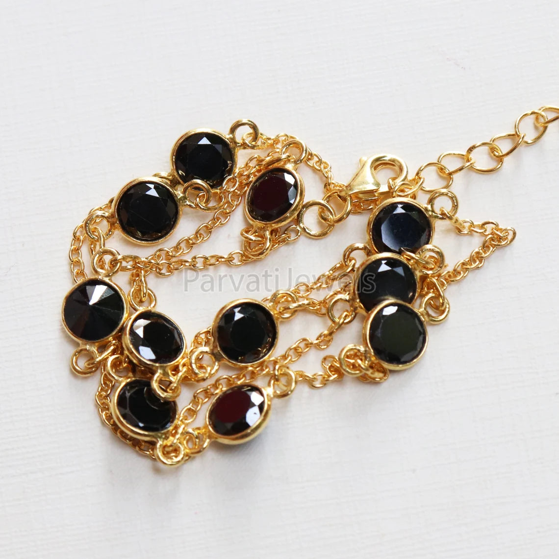 Natural Black Zircon Necklace, 18k Solid Gold Necklace, Black Zircon Charm, Gold Necklace, Faceted Black Zircon Necklace, Gift For Her