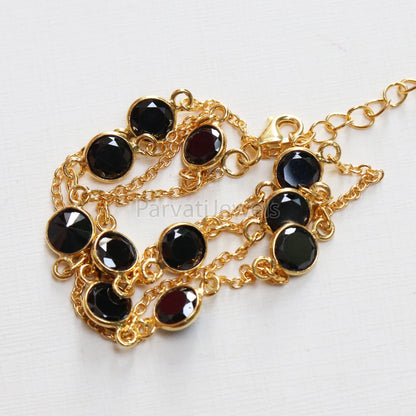 Natural Black Zircon Necklace, 18k Solid Gold Necklace, Black Zircon Charm, Gold Necklace, Faceted Black Zircon Necklace, Gift For Her