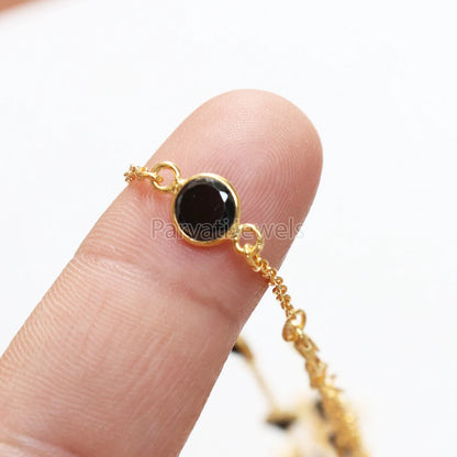 Natural Black Zircon Necklace, 18k Solid Gold Necklace, Black Zircon Charm, Gold Necklace, Faceted Black Zircon Necklace, Gift For Her