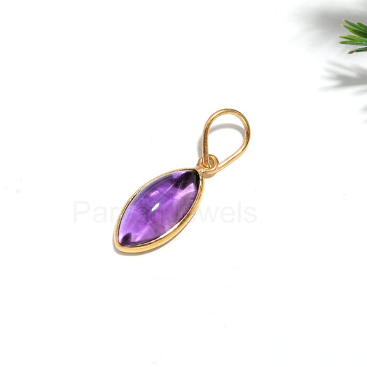Natural Amethyst Charm, 18k Solid Gold Charm, February Birthstone Charm, Solid Gold Charm, Charm Pendant, Amethyst Charm,Handmade Gold Charm