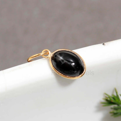 Natural Black Star Charm, 18k Solid Gold Charm, AA Black Star Charm, Gold Charm, Charm Pendant, Gold Charm Necklace, Handmade Gold Charm