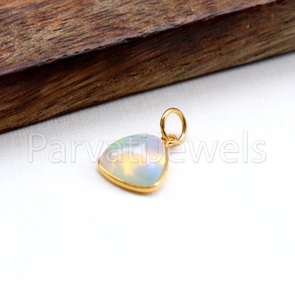 Ethiopian Opal Charm, 18k Solid Gold Charm, Opal Charm, Gold Charm, Charm Necklace, Charm Pendant, Handmade Gold Charm, Gold Charms