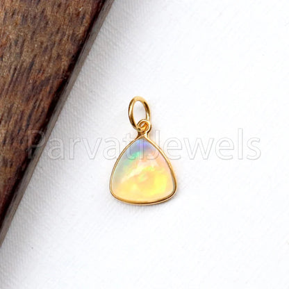 Ethiopian Opal Charm, 18k Solid Gold Charm, Opal Charm, Gold Charm, Charm Necklace, Charm Pendant, Handmade Gold Charm, Gold Charms