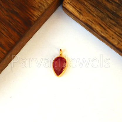Ruby Charm, 18k Solid Gold Charm, Handmade Gold Charm, Charm Pendant, Charms Necklace, Ruby Charms, Minimalist Pendant, Natural Ruby Charms