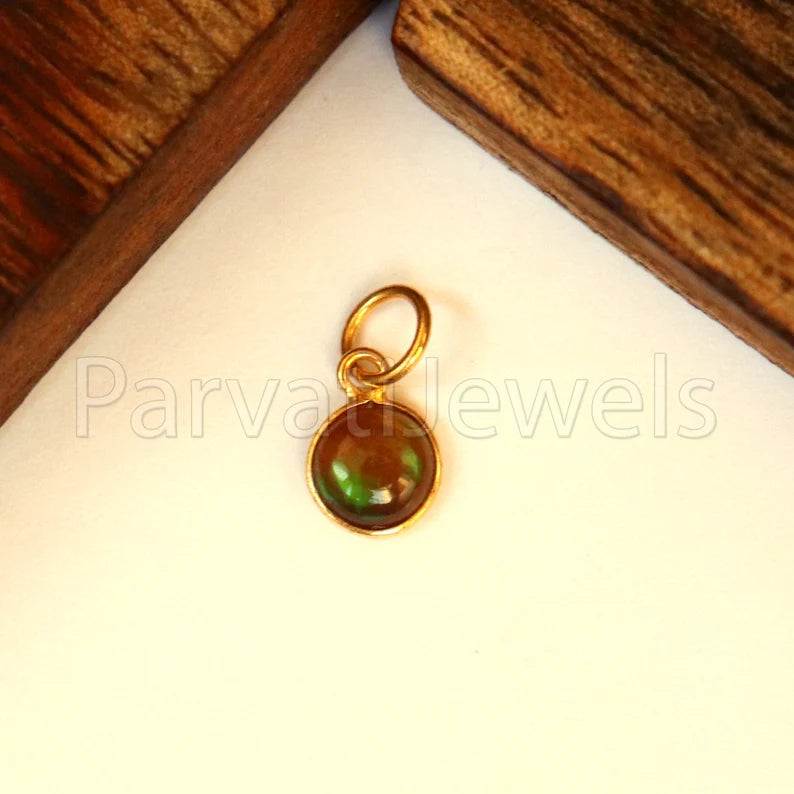 Natural Chalama Black Opal Charm, 18k Solid Gold Charm, Opal Charm, Gold Opal Charm, Charm Necklace, Charm Pendant, Handmade Gold Charm, Gold Charm Pendant, Christmas Gift Charm