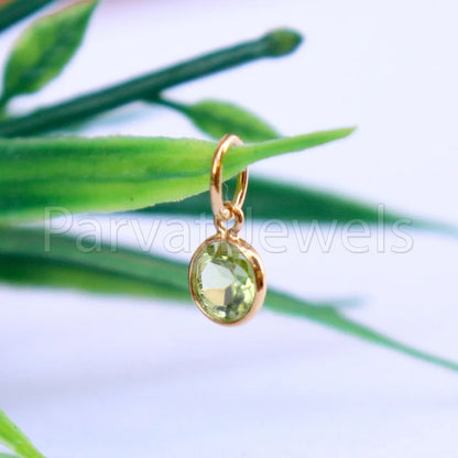 Peridot Charm, 18k Solid Gold Charm, Natural Peridot Charm, Gold Charm, Charm Pendant, Charm Necklace, Handmade Gold Charm
