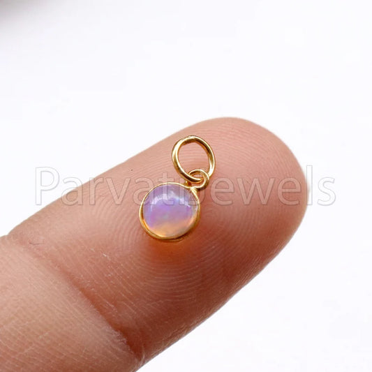 Natural Ethiopian Opal Charm, 18k Solid Gold Charm, Opal Charm, Gold Charm, Charm Necklace, Charm Pendant, Handmade Gold Charm, Gold Charms