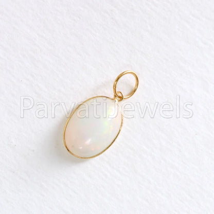 Natural Ethiopian Opal Charm, 18k Solid Gold Charm, Opal Charm, Gold Charm, Charm Necklace, Charm Pendant, Handmade Gold Charm, Gold Charms Pendant, Gift For Christmas Charm, Gift For Her Charm