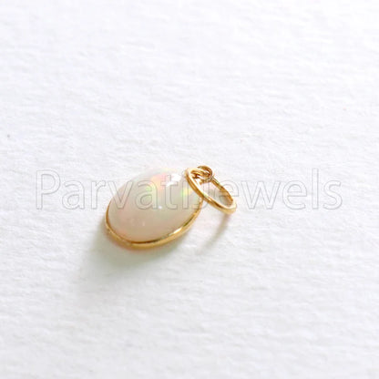Natural Ethiopian Opal Charm, 18k Solid Gold Charm, Opal Charm, Gold Charm, Charm Necklace, Charm Pendant, Handmade Gold Charm, Gold Charms Necklace, Gift For Christmas Charm, Gift For Her charm
