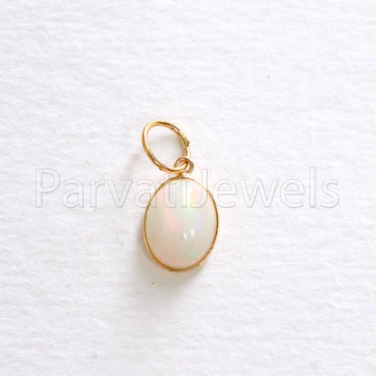 Natural Ethiopian Opal Charm, 18k Solid Gold Charm, Opal Charm, Gold Charm, Charm Necklace, Charm Pendant, Handmade Gold Charm, Gold Charms Necklace, Gift For Christmas Charm, Gift For Her charm
