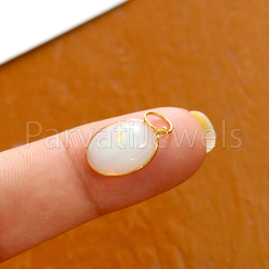 Natural Ethiopian Opal Charm, 18k Solid Gold Charm, Opal Charm, Gold Charm, Charm Necklace, Charm Pendant, Handmade Gold Charm, Gold Charms Pendant, Gift For Christmas Charm, Gift For Her Charm