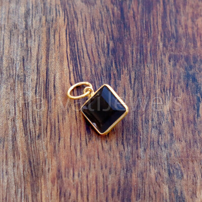 Smoky Topaz Charm, 18k Solid Gold Charm, Natural Smoky Topaz Charm, Gold Charm, Charm Pendant, Charm Necklace, Handmade Gold Charm