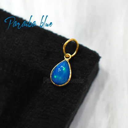 Unique Style Multi Color Fire Opal 18K Solid Gold Charm, 18K Gold Mexican Charm, 18K Gold Fire Pink Opal Charm Pendant, Charm Pendant, Christmas Gift Charm, Gift For Her Charm