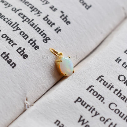 Natural Ethiopian Opal Charm, 18k Solid Gold Charm, Opal Charm, Gold Charm, Charm Necklace, Charm Pendant, Handmade Gold Charm, Opal Gold Charms