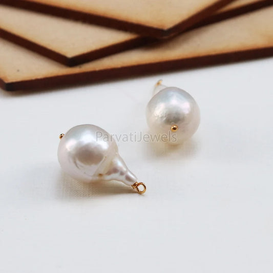 Natural Baruch Pearl Charm, 18k Solid Gold Charm, Pearl Charm, Pearl Charm Pendant, Handmade Gold Charm