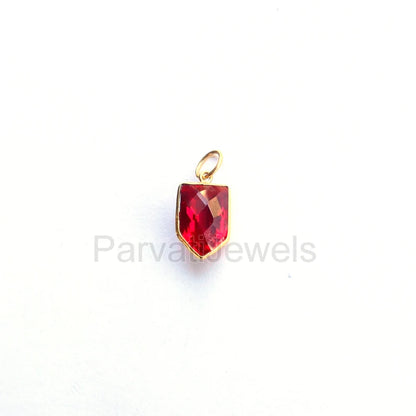 Lab-Created Ruby Charm, 18k Solid Gold Charm, Handcrafted Gold Charm, Charms Pendant, Authentic Gold Jewelry, Ruby Charm, Gift For Her