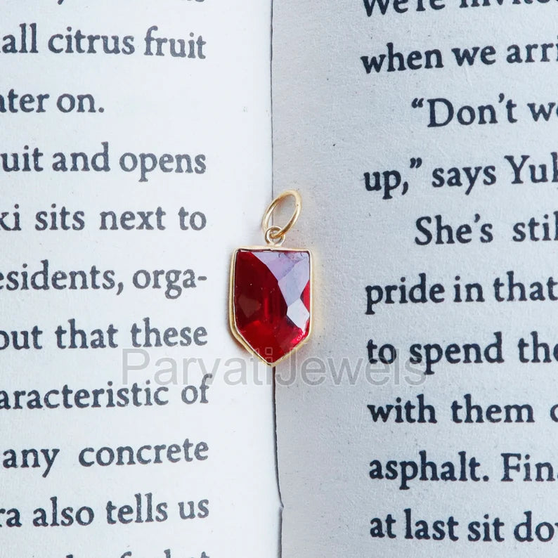 Lab-Created Ruby Charm, 18k Solid Gold Charm, Handcrafted Gold Charm, Charms Pendant, Authentic Gold Jewelry, Ruby Charm, Gift For Her