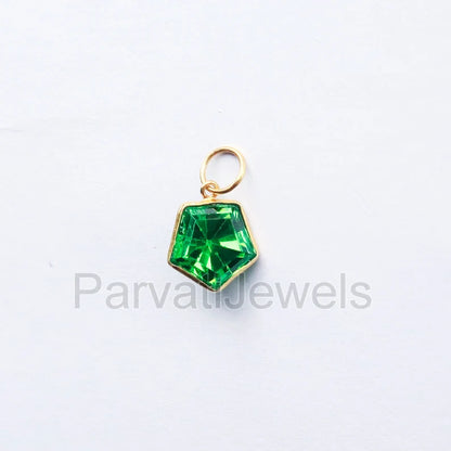 Lab-Created Peridot Charm, 18k Solid Gold Charm, Handcrafted Gold Charm, Charms Pendant, Authentic Gold Jewelry, Peridot Charm, Gift For Her