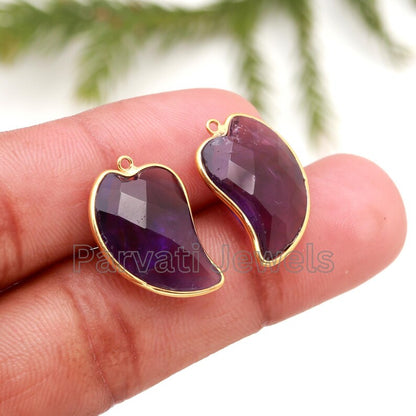 AA Amethyst Earring, Solid 18k Gold Earrings, Natural Amethyst Checker Cut Earring, Gold Earring, Gold Earrings, Gift for her, SOLID 18K