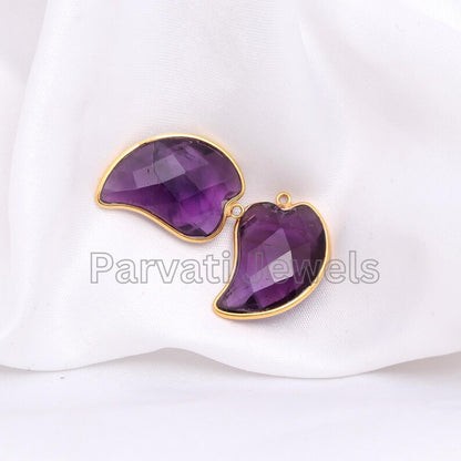 AA Amethyst Earring, Solid 18k Gold Earrings, Natural Amethyst Checker Cut Earring, Gold Earring, Gold Earrings, Gift for her, SOLID 18K