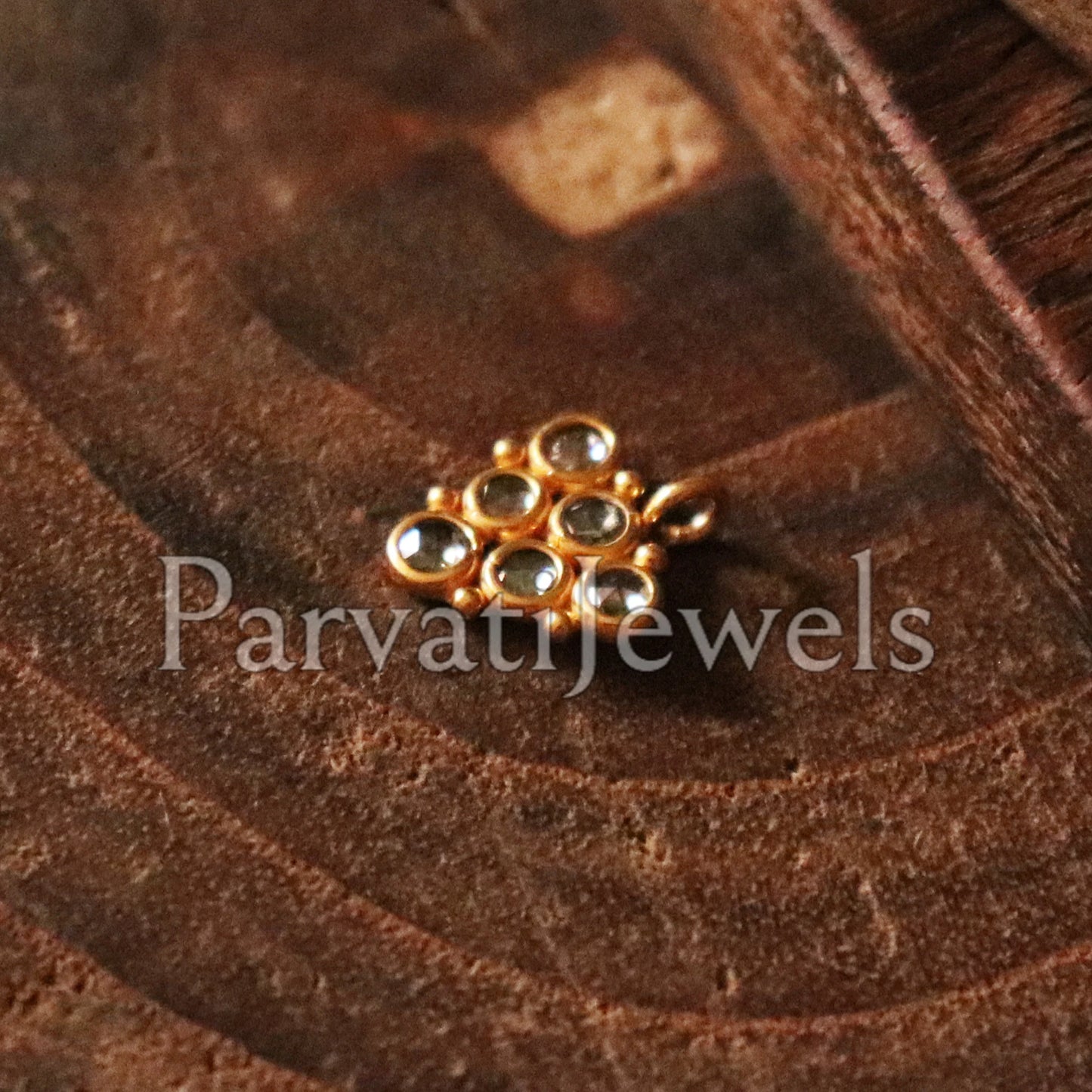 Natural Rosecut Diamond charm pendant, Natural Rose Cut LB diamond, Jewelry making 18k Solid Gold, 10x12mm, dainty pendant, Gold Charm