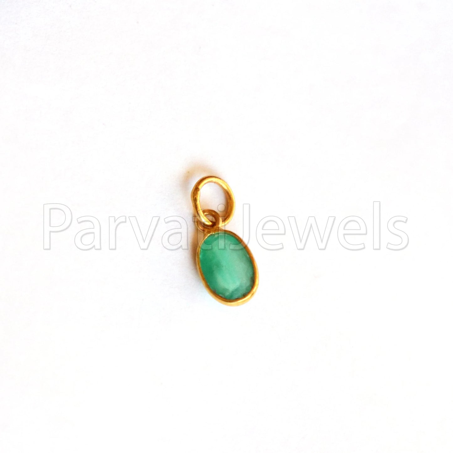 Natural Emerald Charm, 18k Solid Gold Charm, AA Emerald Charm Pendant, May Birthstone Emerald Charm, Gold Charm Pendant, Handmade Gold Cham