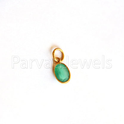 Natural Emerald Charm, 18k Solid Gold Charm, AA Emerald Charm Pendant, May Birthstone Emerald Charm, Gold Charm Pendant, Handmade Gold Cham
