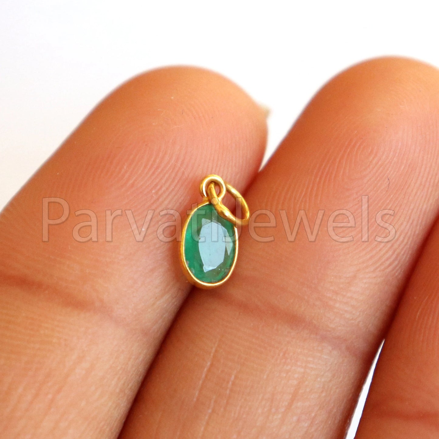 Natural Emerald Charm, 18k Solid Gold Charm, AA Emerald Charm Pendant, May Birthstone Emerald Charm, Gold Charm Pendant, Handmade Gold Cham