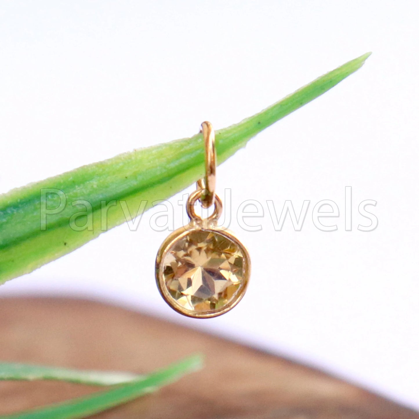 AA Citrine Charm, 18k Solid Gold Charm, Natural Citrine Charm, Gold Charm, Handmade Gold Charm, Charm Pendant, Charm Necklace, Gift For Her