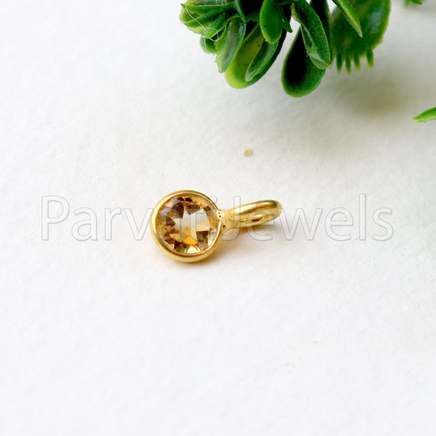 Citrine Charm, 18k Solid Gold Charm, Natural Citrine Charm, Gold Charm, Charm Pendant, Charm Necklace, Handmade Gold Charm, Gift For Her