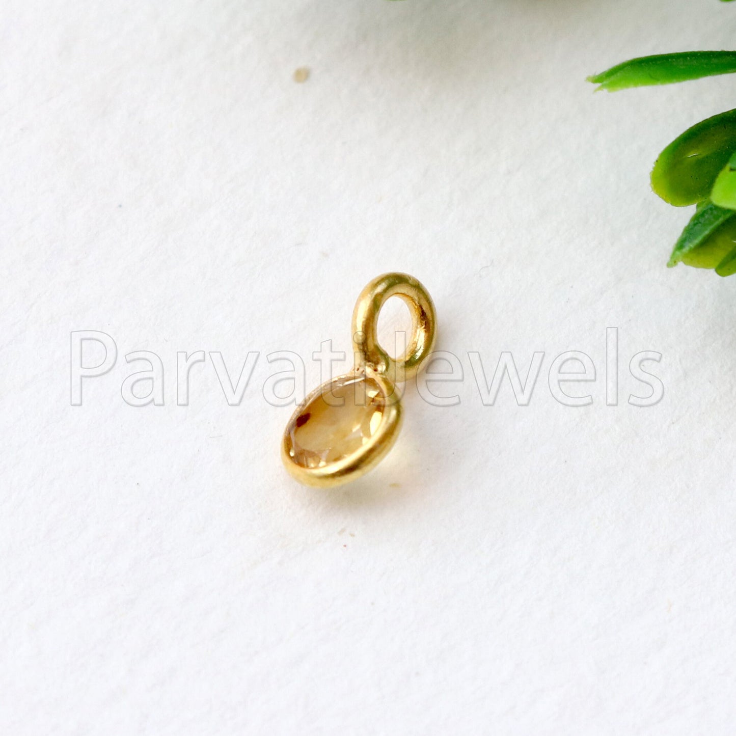 Citrine Charm, 18k Solid Gold Charm, Natural Citrine Charm, Gold Charm, Charm Pendant, Charm Necklace, Handmade Gold Charm, Gift For Her