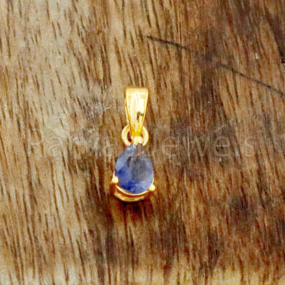 AA Iolite Charm, 18k Solid Gold Charm, Natural Iolite Charm, Gold Charm, Charm Pendant, Charm Necklace, Handmade Gold Charm, Gfit for Her