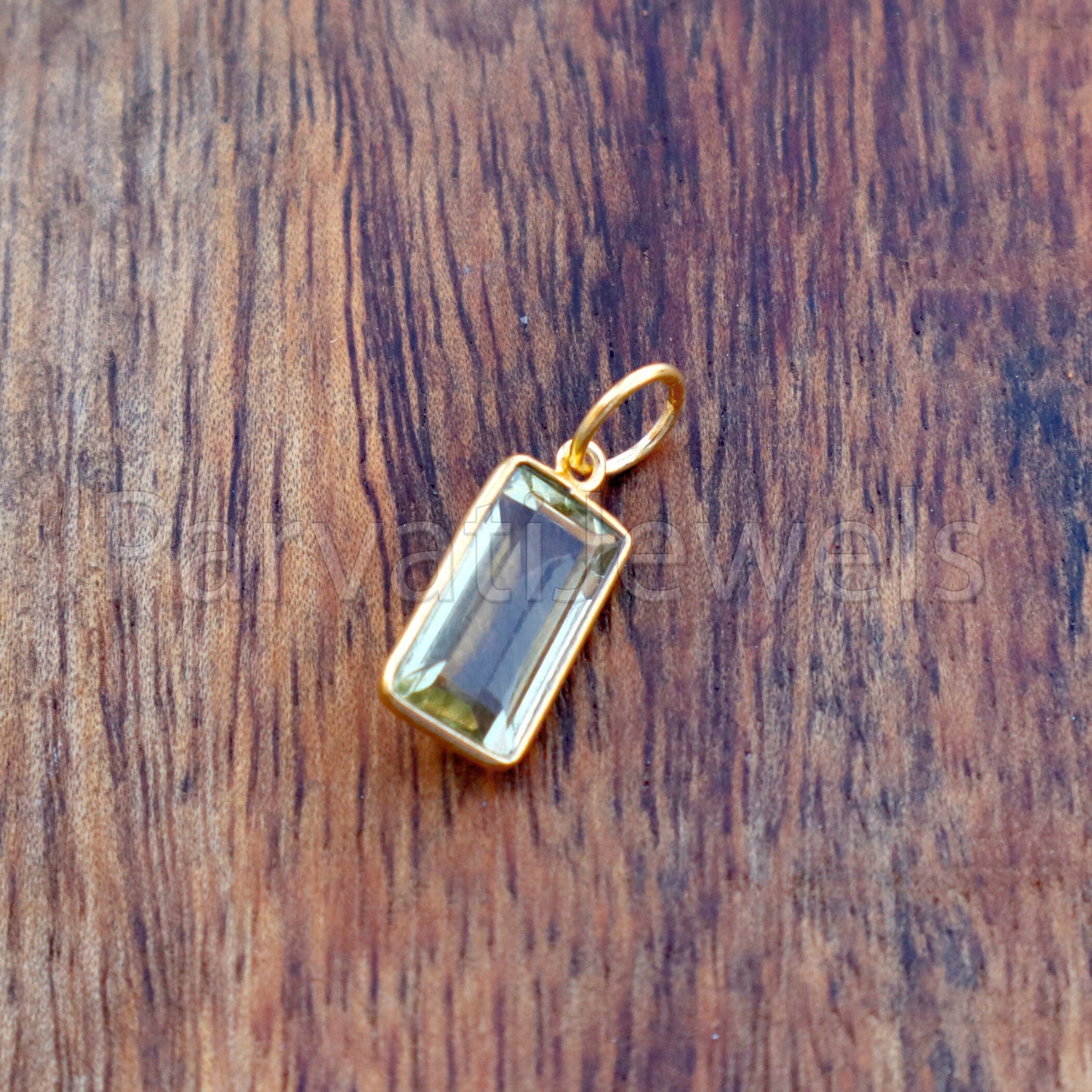 AA Lemon Topaz Charm, 18k Solid Gold Charm, Natural Lemon Topaz Charm, Gold Charm, Birthstone Gold Charm, Charm Pendant, Handmade Gold Charm