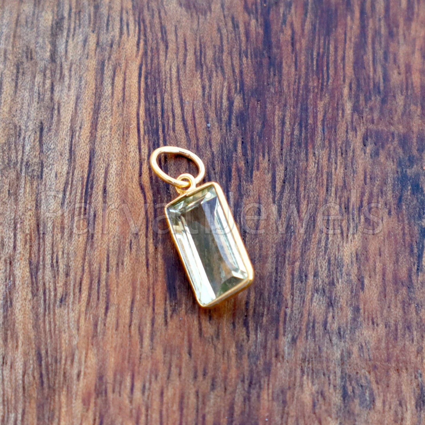 AA Lemon Topaz Charm, 18k Solid Gold Charm, Natural Lemon Topaz Charm, Gold Charm, Birthstone Gold Charm, Charm Pendant, Handmade Gold Charm