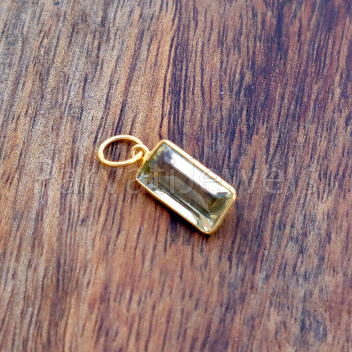 AA Lemon Topaz Charm, 18k Solid Gold Charm, Natural Lemon Topaz Charm, Gold Charm, Birthstone Gold Charm, Charm Pendant, Handmade Gold Charm