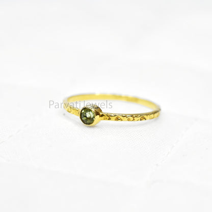 Natural Peridot Solid Gold Ring, Peridot Gold jewelry, 14k & 18K Solid Gold Peridot Ring, Handmade Gold Ring, Engagement Ring, Gift For Her