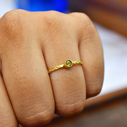 Natural Peridot Solid Gold Ring, Peridot Gold jewelry, 14k & 18K Solid Gold Peridot Ring, Handmade Gold Ring, Engagement Ring, Gift For Her