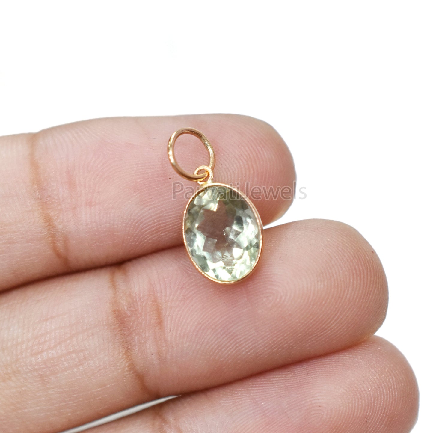 Natural Green Aquamarine Gold Charm, 18k Solid Gold Charm, Green Aquamarine Charm Pendant, Solid Gold Charm, Minimalist Charm, Gift For Her