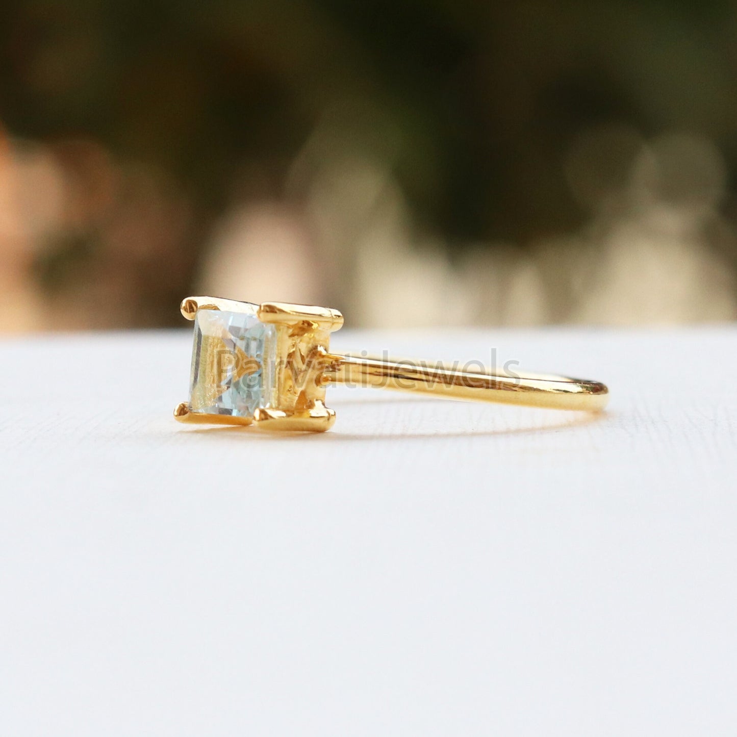Natural Blue Topaz 14&18k Solid Gold Ring, Gemstone Ring, Gold Jewelry, Solid Gold Ring, Handmade Garnet Gold Ring, Gold Ring, Gift For Her