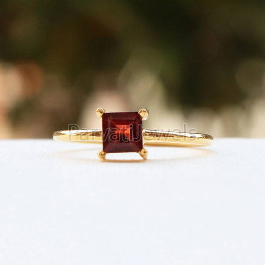 Natural Garnet 14k & 18k Solid Gold Ring, Gemstone Ring, Gold Jewelry, Solid Gold Ring, Handmade Garnet Gold Ring, Gold Ring, Gift For Her,